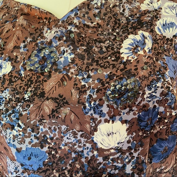 Vintage 60s brown and blue bow front wiggle dress - Picture 5 of 12